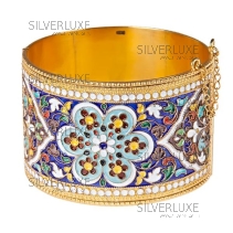 Серебряный браслет с горячей эмалью