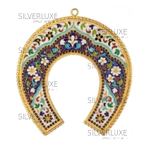 Подкова с позолотой и горячей эмалью (