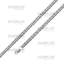 Серебряный браслет-цепочка, длина 21-23 см, ширина 6 мм