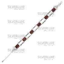 Серебряный браслет, камень золотой песок