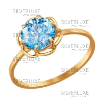 Кольцо из золота с голубым фианитом