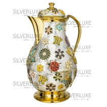 Кувшин с позолотой и горячей эмалью на 1400 мл "Лето" 