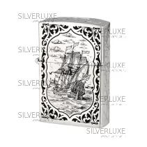 Зажигалка "Zippo", корабль и маяк 