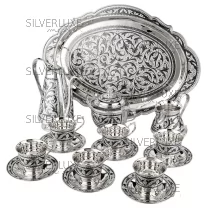 Кофейный сервиз с алмазной огранкой на 6 персон