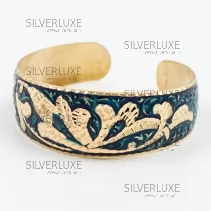 Латунный браслет с лазурной эмалью