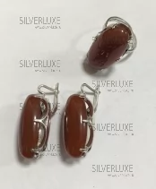 Серьги серебряный с сердоликом