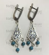 Серьги из серебра с бирюзой